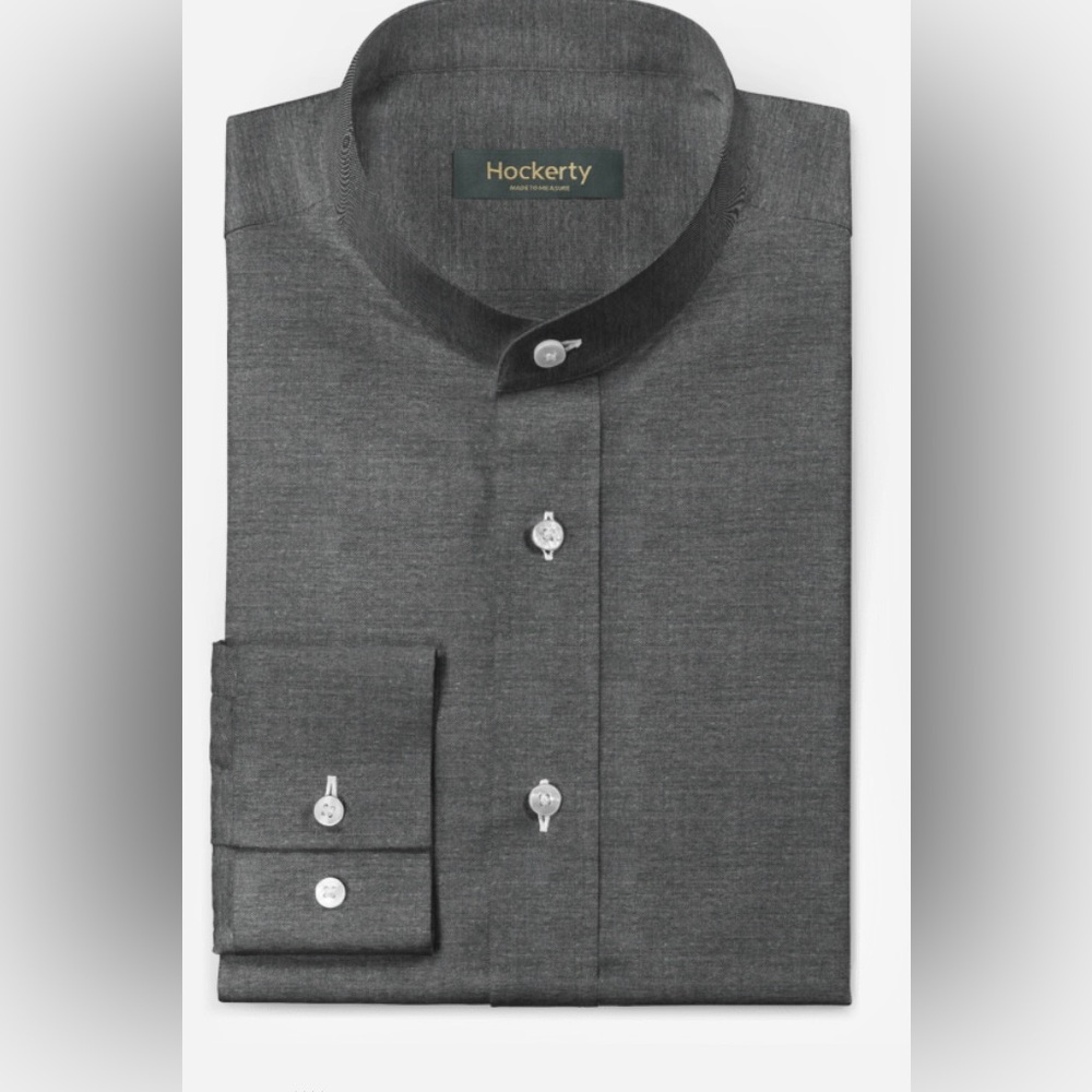 2/60$ Men’s Hockerty dark gray made‎ to measure Mao shirt no size tag fits small